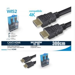 Cavo prolunga HDMI maschio-maschio 4k 300cm wi-52 LT2975 ABM SRLS® INFORMATICA 5,12 €