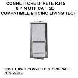 BES-31007 - Compatibile Living - beselettronica - Placca Interruttore 3  Moduli Compatibile Living Copri Presa Oro Lucido C6603