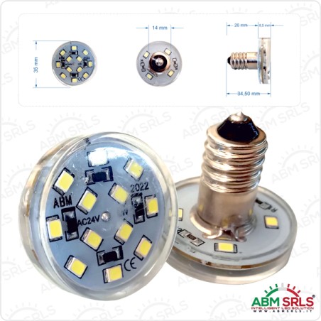 E14 60V AC 1.2W 16 LED VERDE GREEN ABM COVER 35MM LAMPADINA PER GIOSTRE LT3799 ABM SRLS® SINGOLI COLORI E10 E14 1,53 €