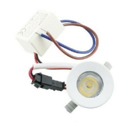 Faretto led 1W 6500k ad incasso con bordo bianco p-31-1bf mini spot punto luce tondo luce fredda driver 220v LT3408  PUNTI LU...