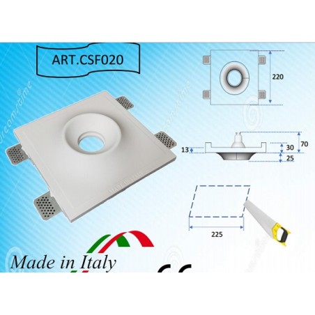 Faretto quadrato in gesso CSF020 LT1944 ABM SRLS® PORTA FARETTI IN GESSO 13,83 €