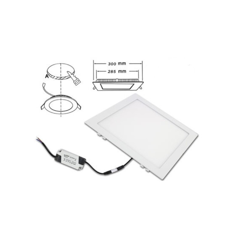 Pannello slim quadrato 24W tre tonalità foro 28X28 cm est 30cm P-285A-Q3C LT1607 ABM SRLS® PANNELLI SLIM A INCASSO 12,47 €