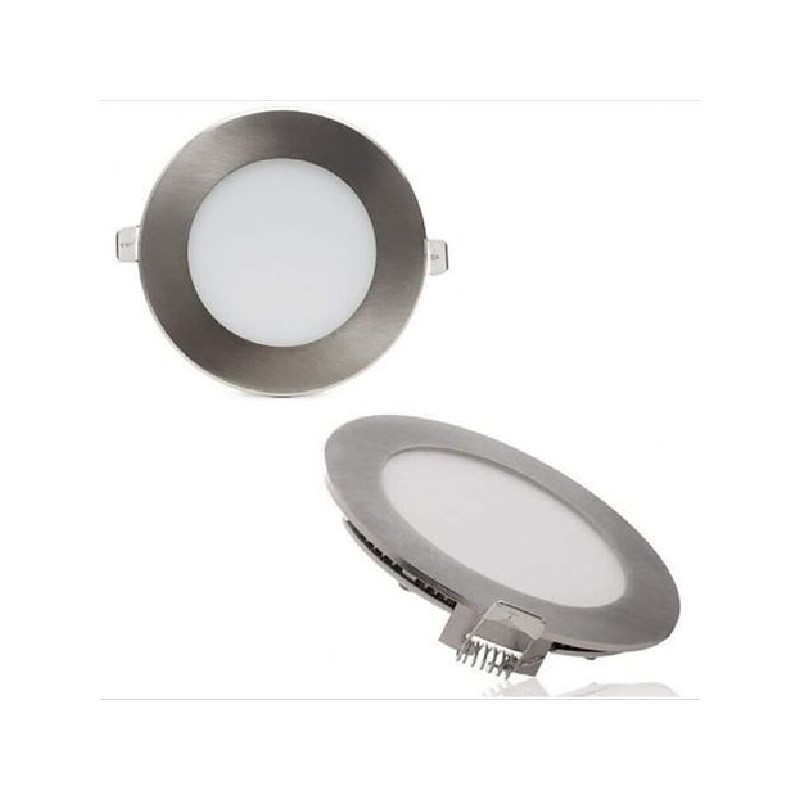 Pannello slim 12W rotondo acciaio luce naturale 4000k  P-155A-AN LT2311 ABM SRLS® PANNELLI SLIM A INCASSO 6,15 €