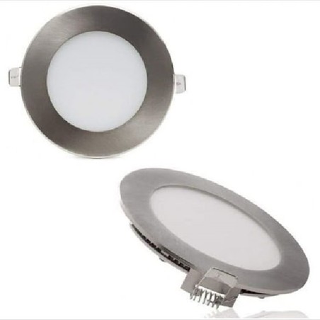 Pannello slim 12W rotondo acciaio luce naturale 4000k  P-155A-AN LT2311 ABM SRLS® PANNELLI SLIM A INCASSO 6,15 €