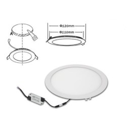 Pannello slim 8W rotondo luce calda 2700-3000k eurostarled foro 10,5cm LT1175 ABM SRLS® PANNELLI SLIM A INCASSO 3,29 €