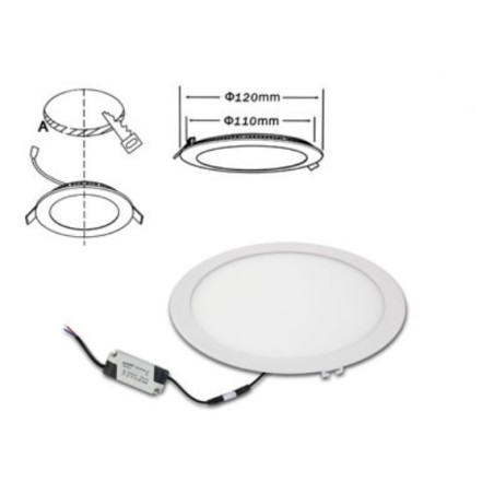 Pannello slim 8W rotondo luce calda 2700-3000k eurostarled foro 10,5cm LT1175 ABM SRLS® PANNELLI SLIM A INCASSO 3,29 €