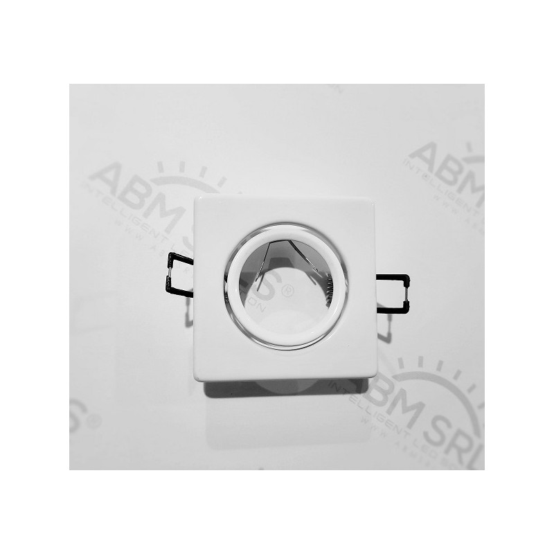 PORTAFARETTO QUADRATO ORIENTABILE BIANCO B116WH LT509 ABM SRLS® PORTA FARETTI SPOT 1,10 €