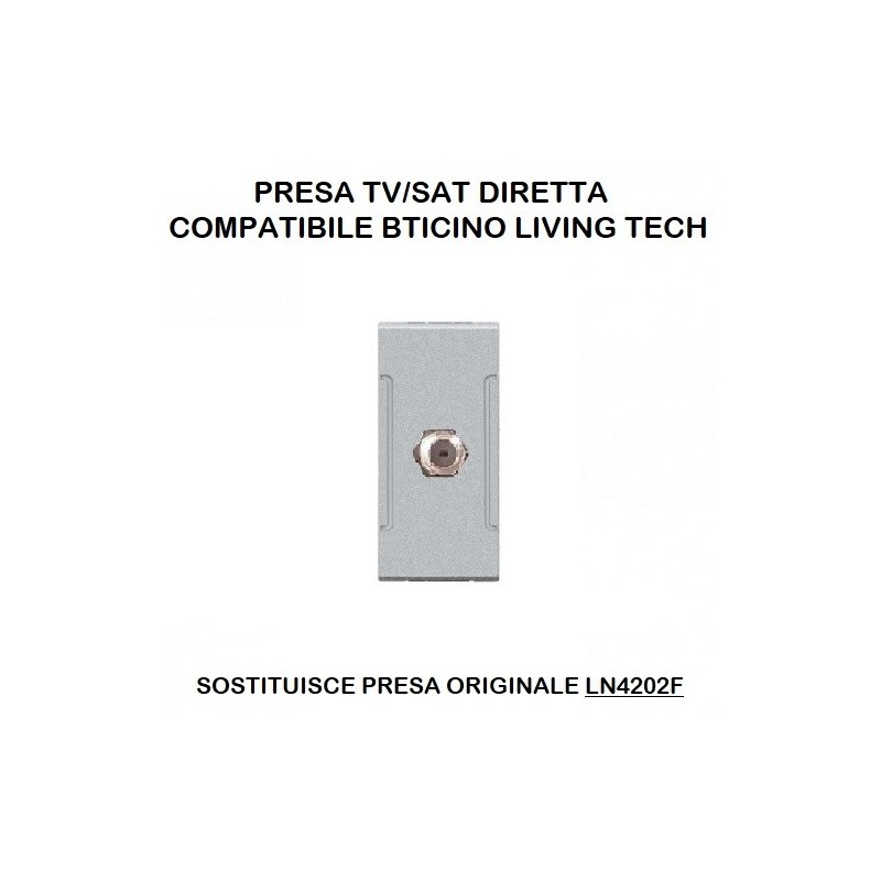 PRESA SAT TV MASCHIO COMPATIBILE LIVING TOT825A - GRIGIO LT1283 ABM SRLS® compatibili bticino living 2,05 €