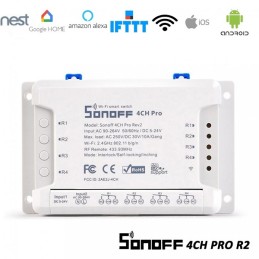 Sonoff 4CH PRO Smart WiFi Switch Home 433MHz RF WiFi Interruttore Luce 4 Gang 3 modalità di Lavoro Inching Interlock con Alex...