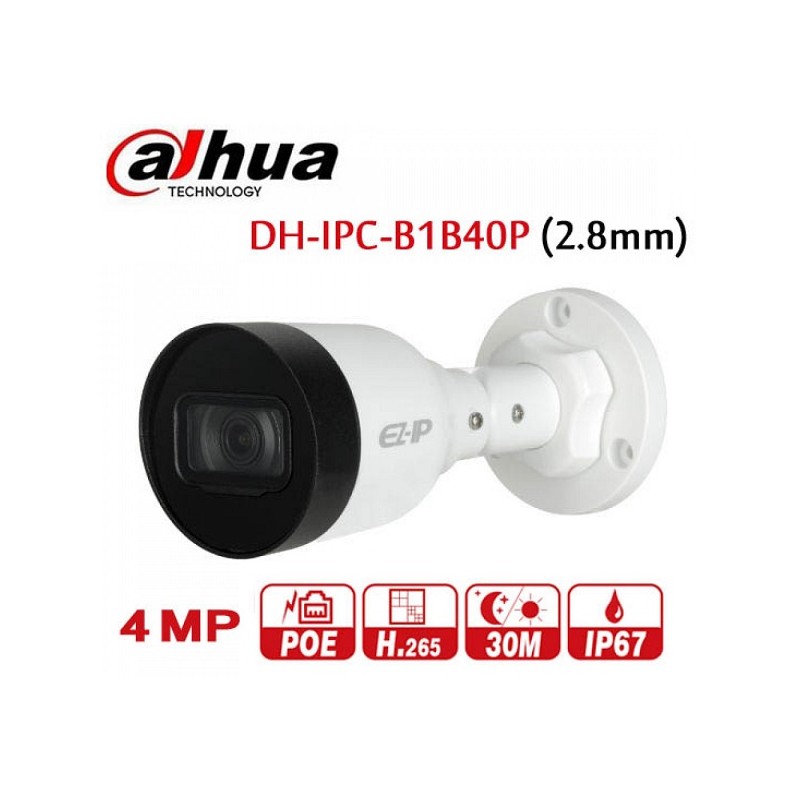 TELECAMERA IP POE 4MP H265 IR LED IP67 IPC-B1B40P DAHUA 2,8mm LT2063 ABM SRLS® TELECAMERE IP WIFI NVR DAHUA 80,28 €