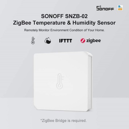 ZigBee Mini Sensore SONOFF SNZB-02 interno di temperatura e umidità per il controllo del clima della stanza,SONOFF ZigBee Bri...