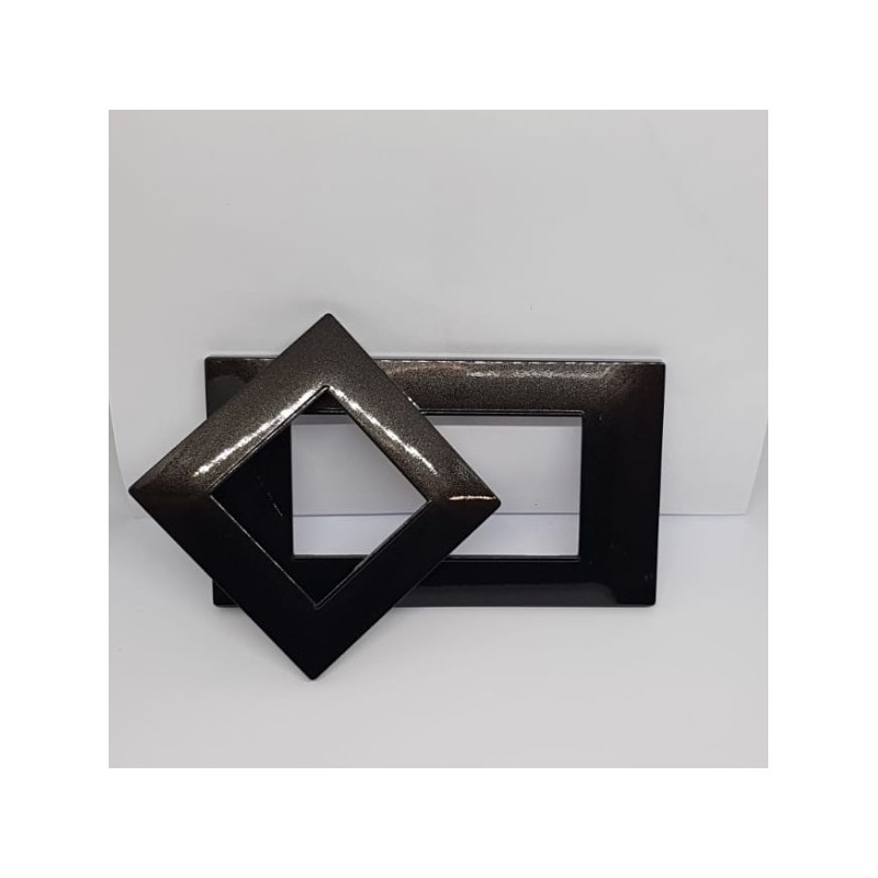 Placca per supporti 503 in plastica colore nero, compatibile vimar plana codice totm6003-2 LT2687 ABM SRLS® COMPATIBILI VIMAR...