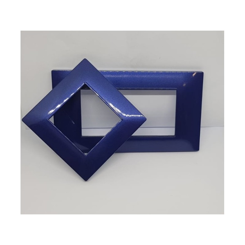 Placca per supporti 504 in plastica colore blu, compatibile vimar plana codice totm6004-10 LT2712 ABM SRLS® COMPATIBILI VIMAR...