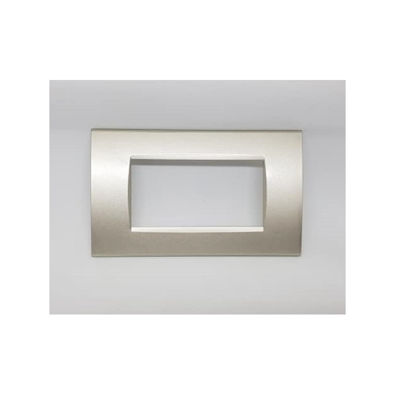 Placca per supporti 504 color champagne, compatibile BTICINO living international tot 8004-4 / 1004-4 LT2028 ABM SRLS® compat...