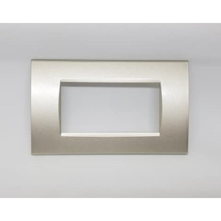 Placca per supporti 504 color champagne, compatibile BTICINO living international tot 8004-4 / 1004-4 LT2028 ABM SRLS® compat...