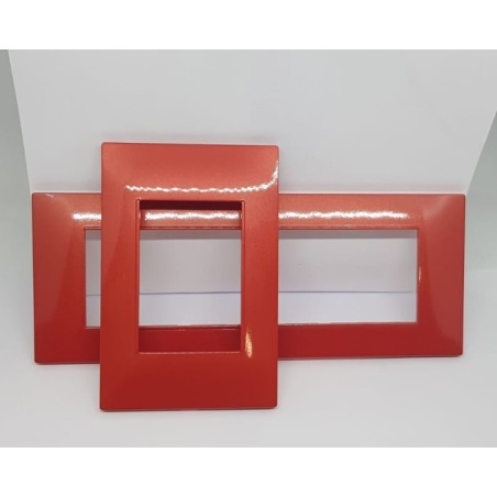 Placca per supporti 507 in plastica colore rosso, compatibile vimar plana codice totm6007-15 LT2725 ABM SRLS® COMPATIBILI VIM...