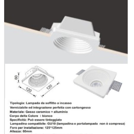 PORTA FARETTO IN GESSO A SCOMPARSA QUADRATO GS-18 LT3073 ABM SRLS® PORTA FARETTI IN GESSO 4,31 €