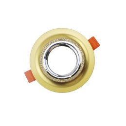 Porta faretto rotondo colore oro con Swarochini piccoli P25-GU10-Odisponibilita' al momemto di solo 5pezzi LT3256 ABM SRLS® P...