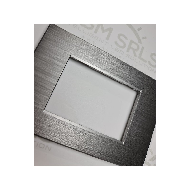 Placca per supporti 503 in plastica colore grigio scuro, compatibile vimar plana codice totm6003SL-20 LT3888 ABM SRLS® COMPAT...