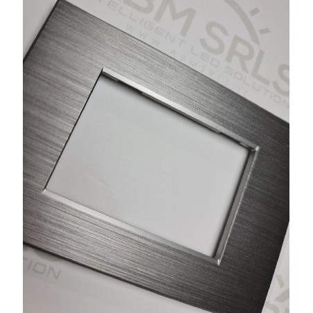 Placca per supporti 503 in plastica colore grigio scuro, compatibile vimar plana codice totm6003SL-20 LT3888 ABM SRLS® COMPAT...