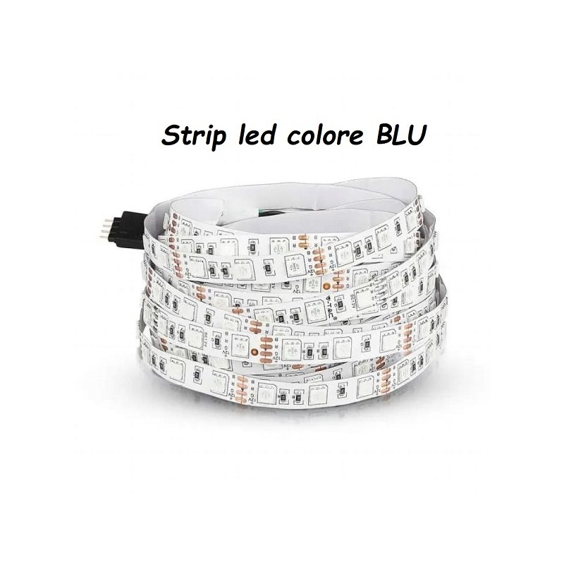 Strip LED SMD 2835 BLU 10W/mt 12V IP20 8mm (confezione da 5 metri) - 2835-12V-L120B LT005 ABM SRLS® USO INTERNO IP20 9,05 €