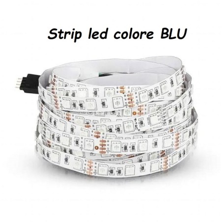 Strip LED SMD 2835 BLU 10W/mt 12V IP20 8mm (confezione da 5 metri) - 2835-12V-L120B LT005 ABM SRLS® USO INTERNO IP20 9,05 €