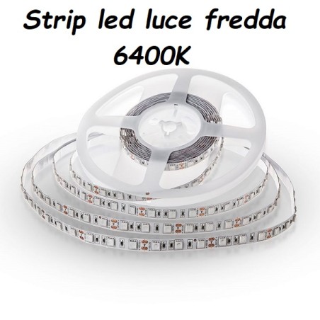 Striscia a led 5050 6400K 11/mt IP20 12V sku 212126 (confezioni da 5 metri) LT002 ABM SRLS® USO INTERNO IP20 8,28 €