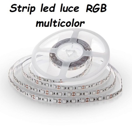 Striscia a led 5050 RGB 10,8W/mt multicolor IP20 12V sku 212120 (confezioni da 5 metri) LT004 ABM SRLS® USO INTERNO IP20 9,48 €