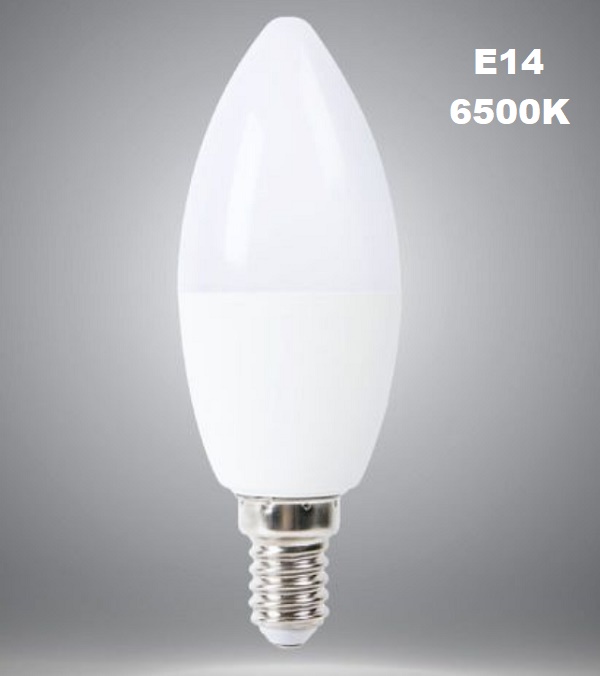 Lampadina led E14 6500K luce fredda 9W C36-9W-F