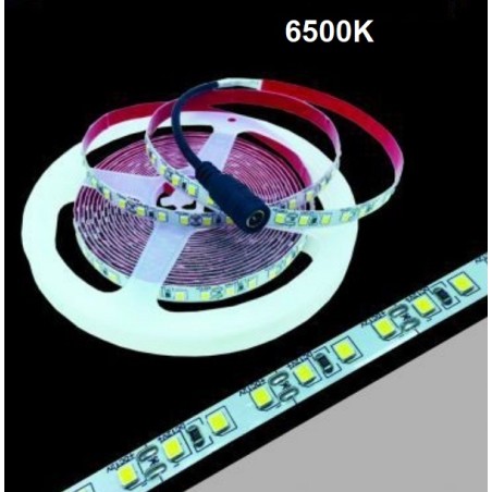 Striscia LED 2835 10W/Mt 6500K IP20 120 led/mt ( confezione da 5 metri ) 2835-12V-L120F 2835-L120F LT4159  USO INTERNO IP20 9...