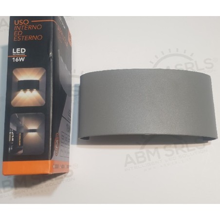 Applique grigio da esterno LED 16W CROWN IP65 luce up&down LUCE NATURALE 4000K ES64-GNDisponibile 1 pezzo LT3697 UNIVERSO PER...