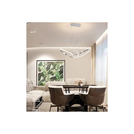 Lampadario Led Moderno Argento A Sospensione 38 Watt Luce 4000k -bianco Naturale A07-N LT4362  LAMPADARI A LED 76,86 €