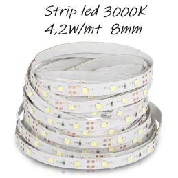 Strip led 3528 4,2W/mt 3000k 60led/MT 12V IP20 sku 2016(confezioni da 5 metri) LT013 ABM SRLS® USO INTERNO IP20 3,67 €