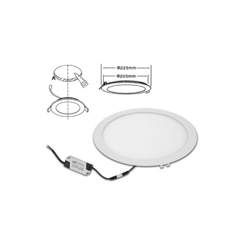 Pannello slim 18W rotondo 3 tonalità foro 20,5 cm est.22,5cm P-205A-T3C LT3644 ABM SRLS® PANNELLI SLIM A INCASSO 8,20 €