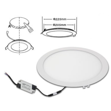 Pannello slim 18W rotondo 3 tonalità foro 20,5 cm est.22,5cm P-205A-T3C LT3644 ABM SRLS® PANNELLI SLIM A INCASSO 8,20 €