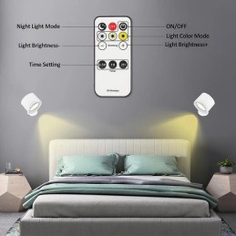 Applique BIANCO LED magnetico 5W con telecomando e timer – 3 temperature coloreBD01-B3C LT4427  PER USO INTERNO IP33 15,37 €