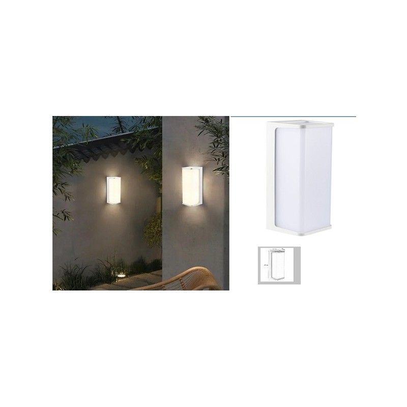 Applique BIANCO led da esterno a parete 10w ip65 Luce NATURALE 4000k643-BN LT4438  PER USO ESTERNO IP65 13,07 €