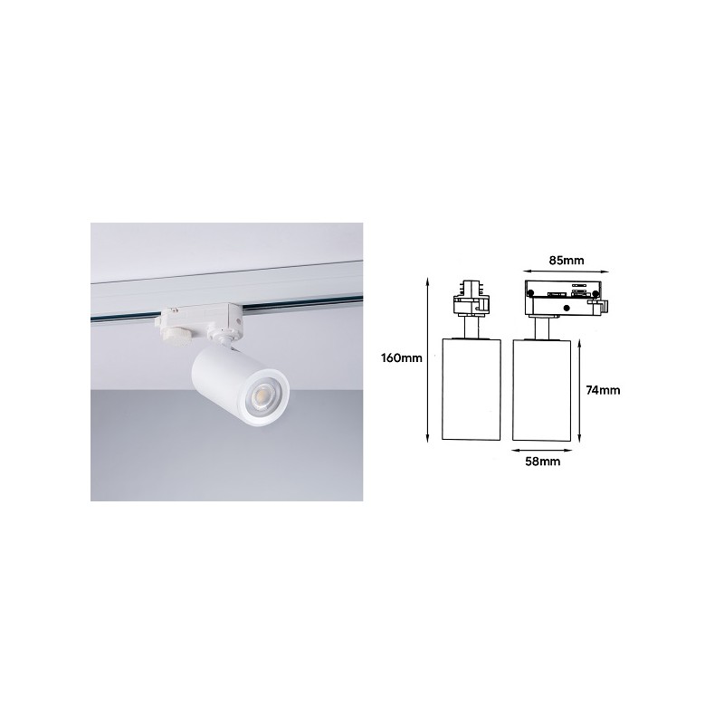 PORTAFARETTO PER BINARIO TRIFASE BIANCO GU10 TR8801-B LT1926 ABM SRLS® Faretti a binario trifase 13,07 €